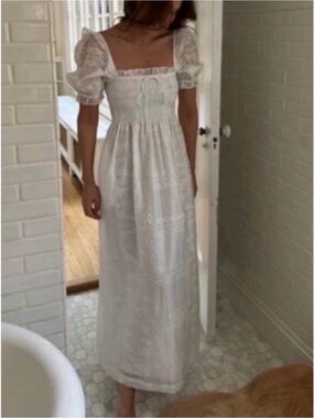 NWT Caroline Constas White Patchwork Organza Dress VIRAL